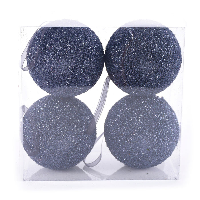 4" Iridescent Glitter Ball - Navy