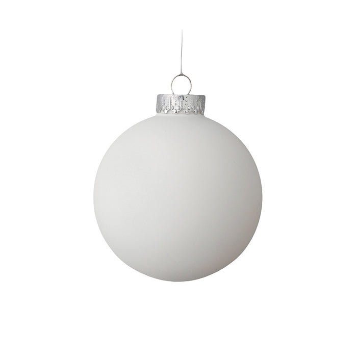 100Mm Designer Pet Ball Ornament - Matte Blanc De Blanc