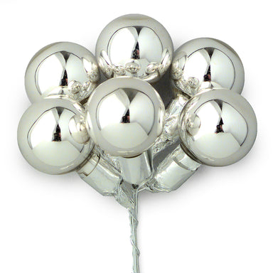 25Mm Glass Christmas Balls - Silver