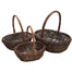 Set of 3 Unpeeled Boat Baskets