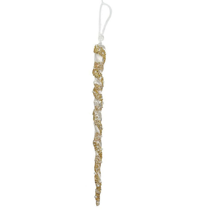 11.5 in Acrylic Pearl Drop Ornament - Clear/Gold