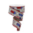 1.5 in Firecrackers Ribbon - Natural/Red/White/Blue