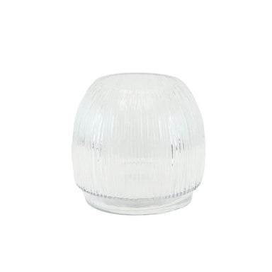 8" Ribbed Glass Pot - Clear