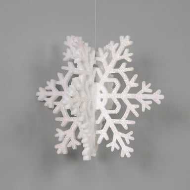 Foam 3D Snowflake Ornament w/Hanger - Snow