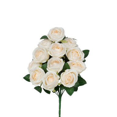 18" Polyester Rose Bush - Champagne