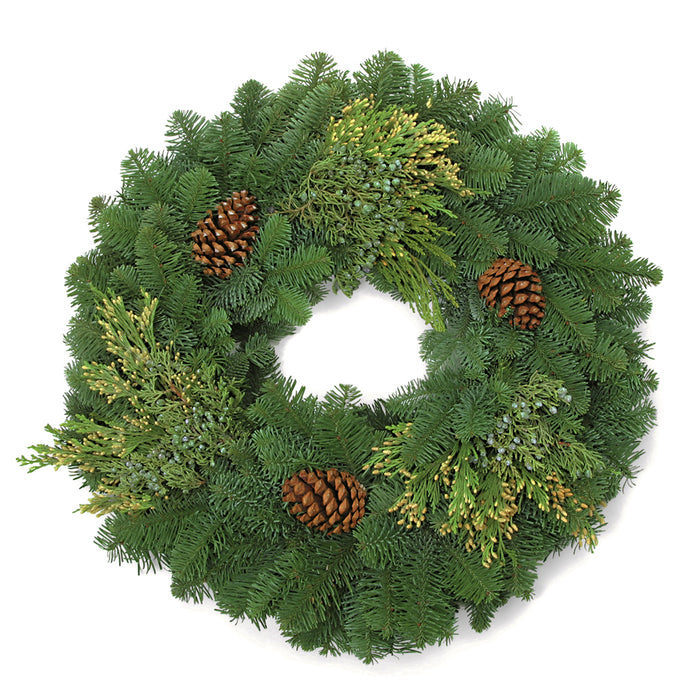 48" Mixed Green Wreath