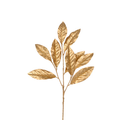 33 1/2 in. Metallic/Glitter Magnolia Leaf Spray - Gold