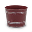 Round Pot Burgundy W/White Wash