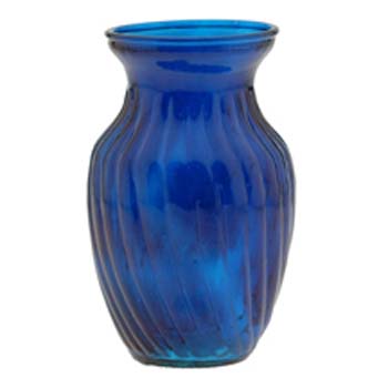 8" Swirl Vase Royal Blue