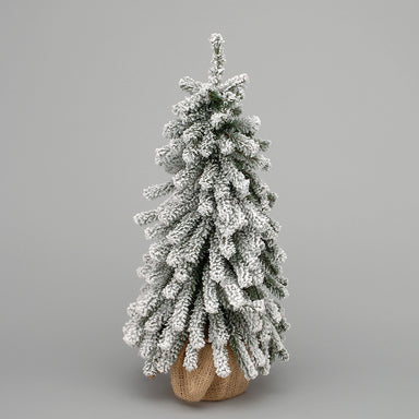 Vinyl Flocked New Mini Pine Tree w/Burlap Base