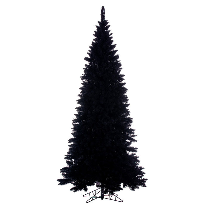 7.5' Black Flocked Fir Slim Tree