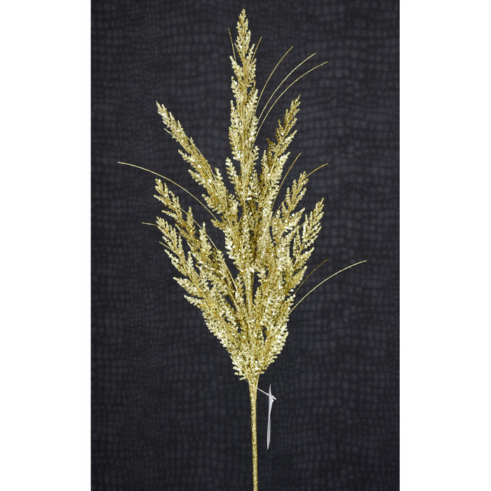 31" Glitter Cedar Grass Spray - Gold