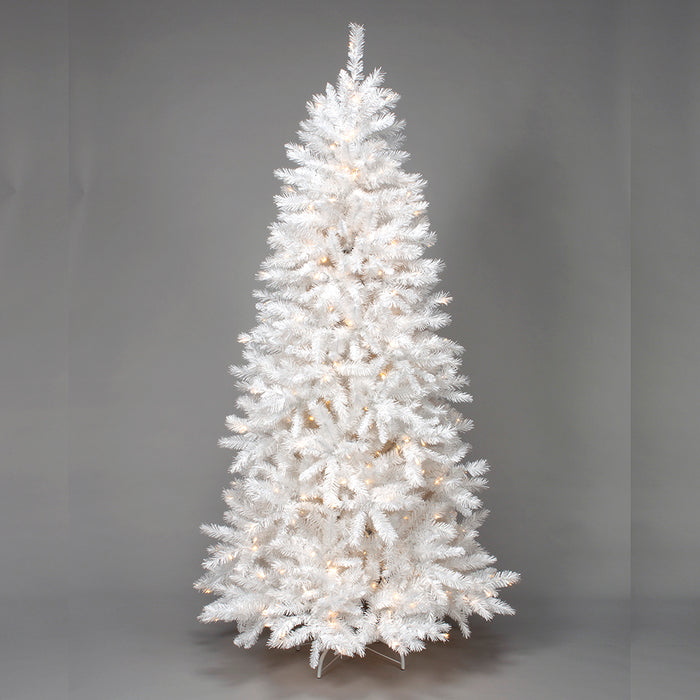 9 Ft Vinyl Pre-Lit White Crystal Tree