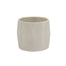 4 3/8 in Ceramic Pot w/3D Line Texture - White