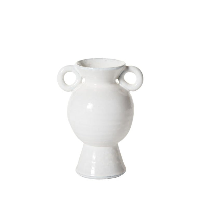 10 in Aspero Vase - White