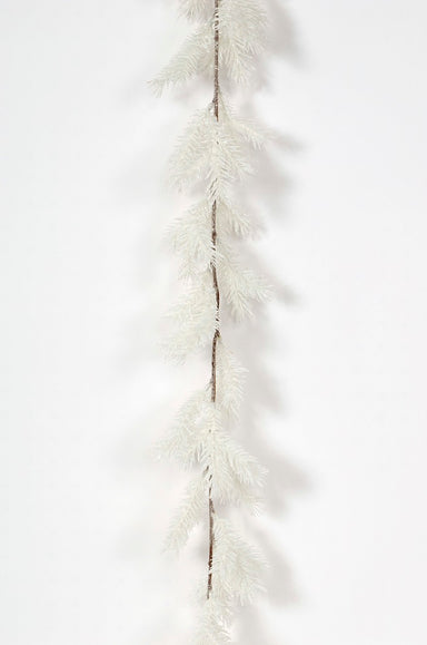 70 in Glittered Pine Garland - White