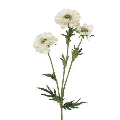28" Scabiosa Spray - White