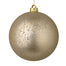 Antique Plastic Ball Ornament w/Cap Hanger - Matte Champagne Gold