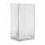 4" x 4" x 8"H Square Clear Glass Vase