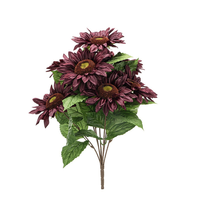21 in Polyester Sunflower Bush - Burgundy