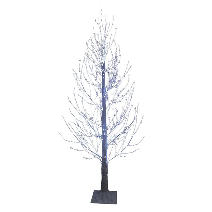 5' Foot Pre-Lit Cool White LED Winter White Twig Tree