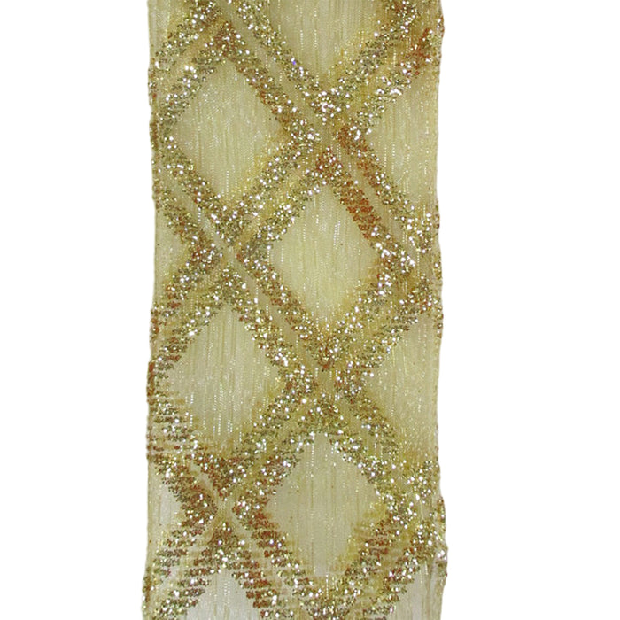 2.5 in Sheer Lattice Ribbon - Gold