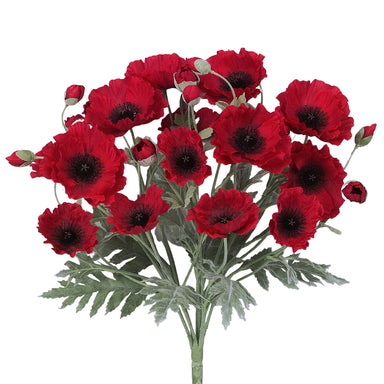 21.5" Poppy Bush w/Black Center - Red