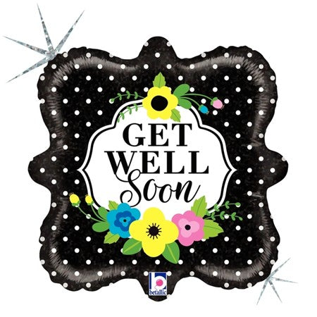 18" Floral Get Well Soon Balloon