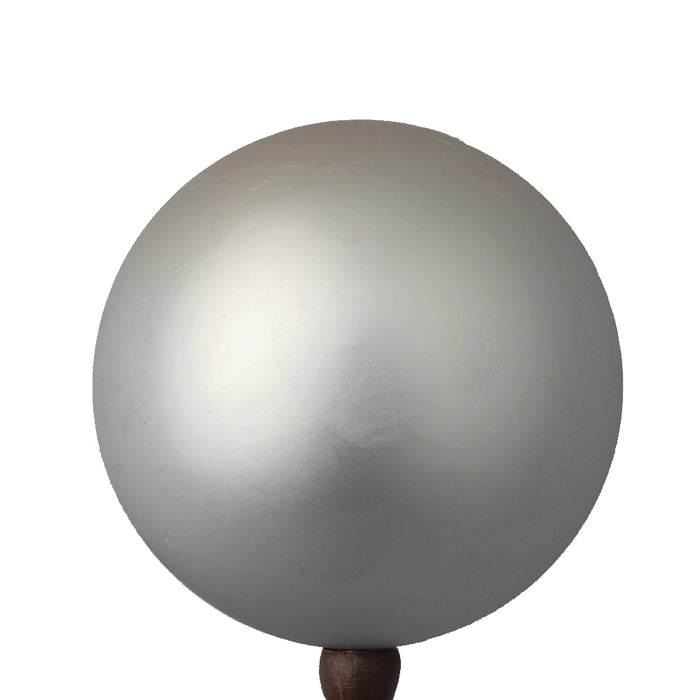 80Mm Plastic Ball On 18" Pick - Matte Silver