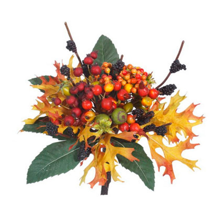 12 in Berry Oakleaf Bouquet - Orange