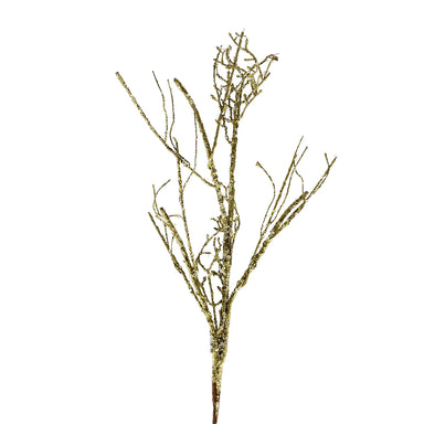 33" Iced Glittered Twig Spray - Gold