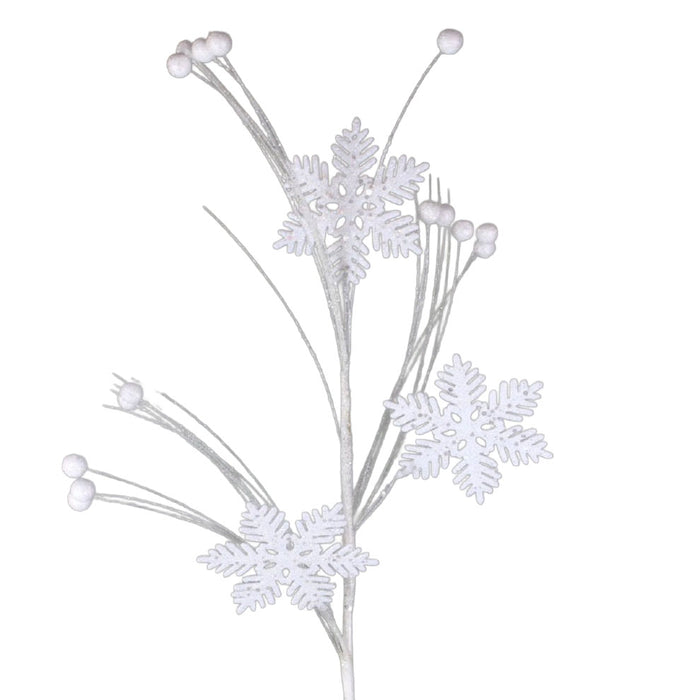 24 in Glitter Snowflake Spray - White