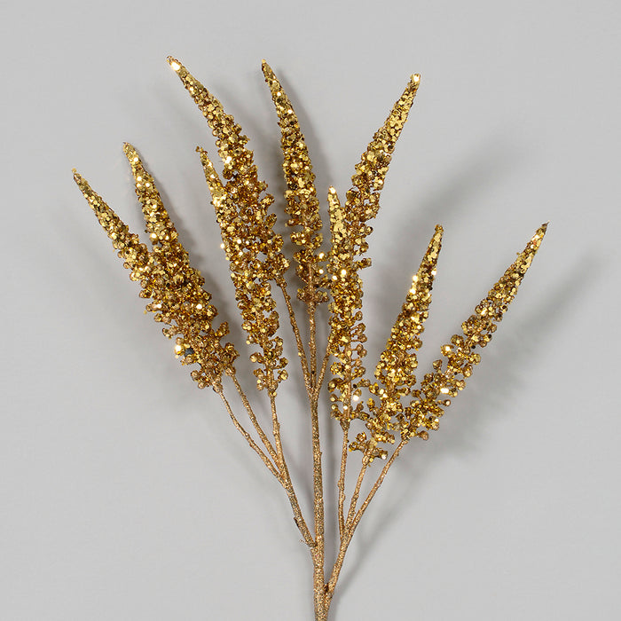 25" Glittered Amaranthus Spray