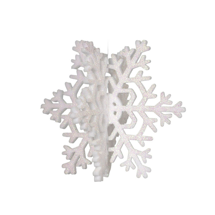 Foam 3D Snowflake Ornament w/Hanger - Snow