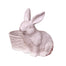 Ceramic Bunny W-Basket 6.25 In White