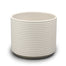 Horizontal Ribbed Round Pot - White