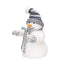 14 in Flocked Fabric/Styro Snowman w/Hat, Scarf, & Mittens - White/Grey