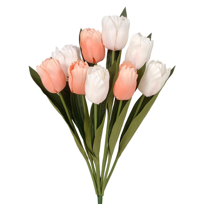 19 in Polyester/Satin Mixed Tulip Bush