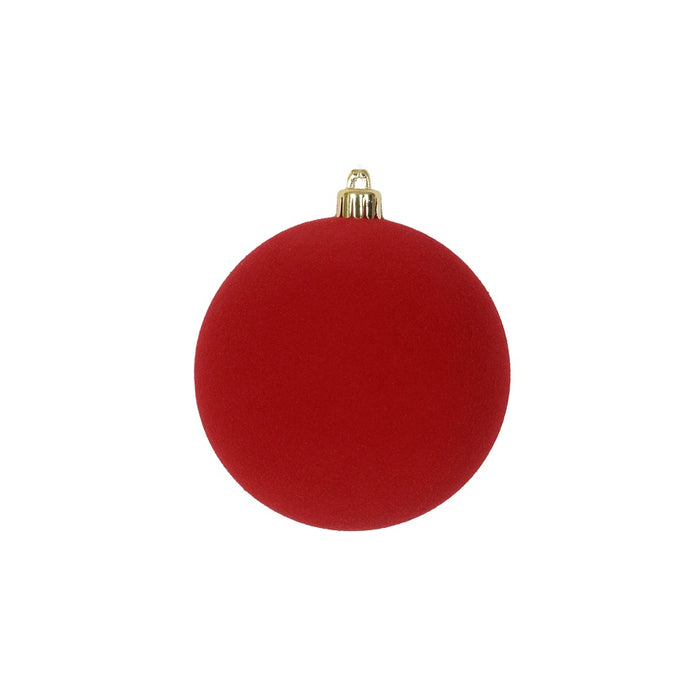 100 Mm Plastic Flocked Ball Ornament