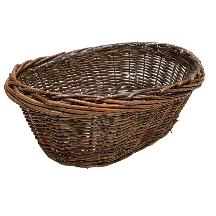 Oval Unpeeled Willow Basket - Natural