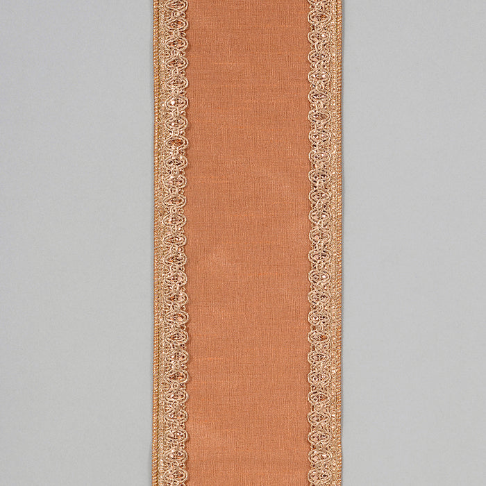 Dupion Double Edge Gold Trim Ribbon - Mauve