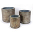 8"/10"/12" Galvanized Round Planters (3/Set) - Natural