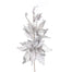 26" Velvet Glitter Poinsettia Swag - Dove Grey