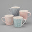 Ceramic Mixed Pattern Mugs - Assortment of 4