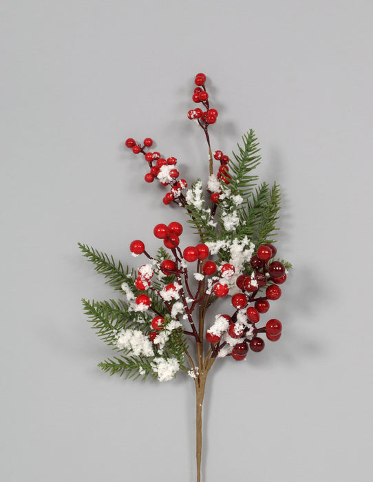 Pine/Snow Berry Spray - Red/Green