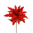 24" Velvet Poinsettia w/Glitter Loops - Red