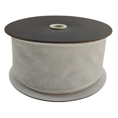 2.5 in Premier Velvet Ribbon - White