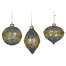 Glass Glitter Jewel Ornament - Clear/Gold