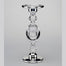 12" In Clear Glasrs High Candle Holder With Silver Trim