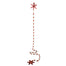 5' Wood Bead Snowflake Garland - Red/White